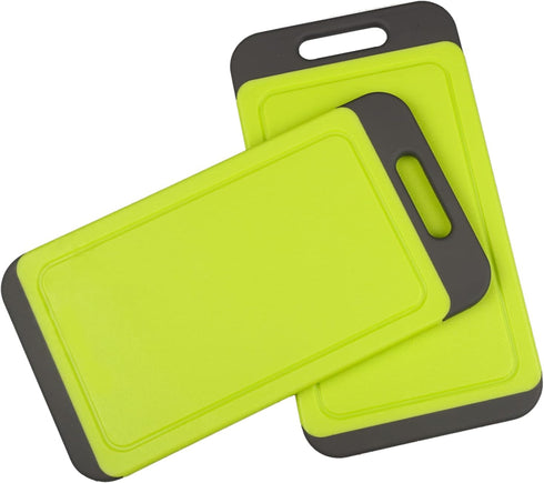 Mini Kitchen Cutting Board Mats, BPA Free, Dishwasher Safe, Juice Grooves, Thicker Boards, Easy Grip Handle, Non Porous, 2 pack...
