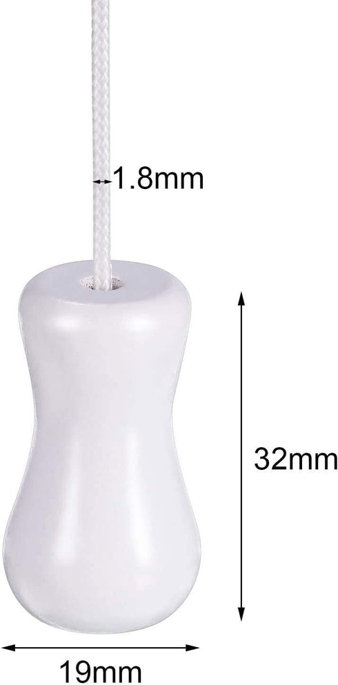 Boao 12 Pieces White Blind Pull Cord Knobs 1.26" x 0.75" Wood Tassels Window Blinds Wooden Cord Tassels Hanging Ball Pulls for Curtain Craft...