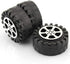 4pcs Model Car Wheels 42mm Plastic DIY Toy Wheels Black for 2mm Shaft...