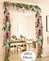 DearHouse 4Pcs 6.6Ft/Piece Artificial Flowers Silk Wisteria Garland Artificial Wisteria Vine Rattan Silk Hanging Flower for Home Garden Outdoor Ce...