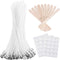 Bulk 6-Inch Candle Wicks - 100 Pcs with Wick Stickers & Centering Device for Soy/Beeswax Candle Making...