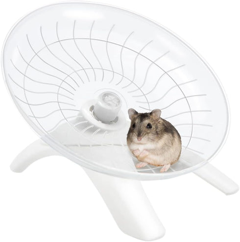 Hamster Wheel Hamster Flying Saucer Silent Exercise Wheel Running Wheel for Dwarf Hamsters Gerbil Mice Small Animals (White)...