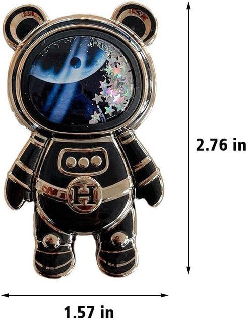 1Pc Black Cute Phone Stand Holder,Cell Phone Astronaut Hidden Kickstand for Desk,Astronaut Phone Holder,Adjustable Tablet Phone Ring Stand with 3D...