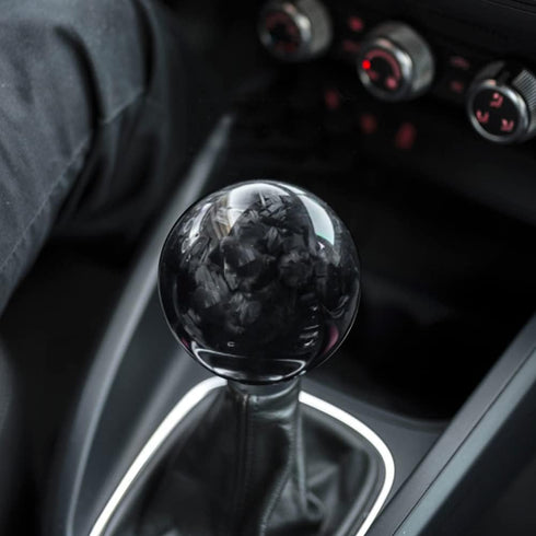 Forged Carbon Fiber Shift Knob Real Carbon Fiber Gear Shifter Spherical Type Unique Designed for Most Manual Car Universal Gear Shift Knob with 3 ...