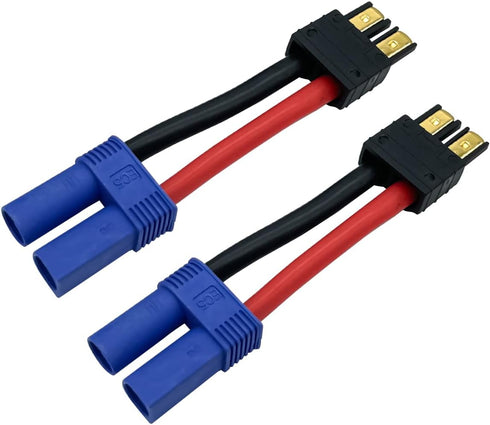 2 Pairs RC LiPo Battery Connector Adapter Compatible with Lipo Battery Plug to EC5 Male Female on ESC Charge...