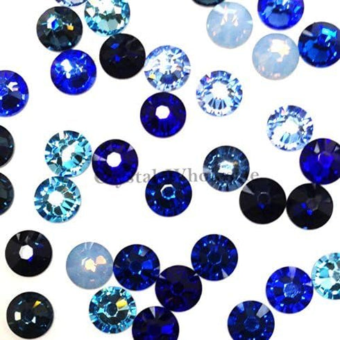 Austrian Crystal Austria 2088 Xirius SS16 (3.9mm) Crystal flatbacks No-Hotfix Rhinestones Blue Colors Mix Nail Art Bling DIY gems Stone Resin...