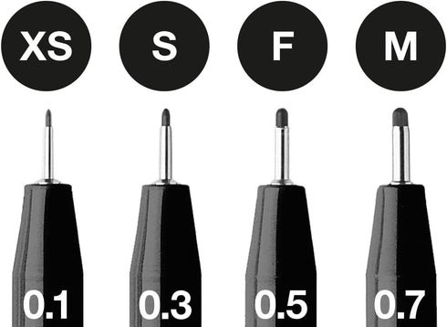 Faber-Castell Pitt Artist Pen 167115 India Ink Pens Pack of 4 M F S XS Black...