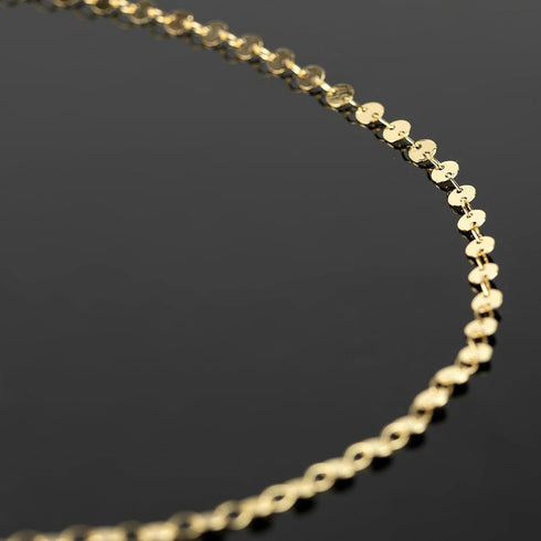 YOUBEIYEE 16.4 Feet Light Gold Sequin Chain for Jewelry Making Solid Brass 16K Gold Plated Jewelry Chain Bulk Bracelet Necklace DIY Jewelry Suppli...