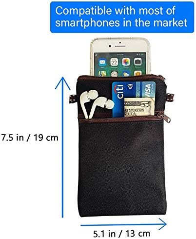 Tainada Women Crossbody Shoulder Travel Zippered Wallet Purse Clutch Phone Bag w/Detachable Strap (Floral Pattern Black)...