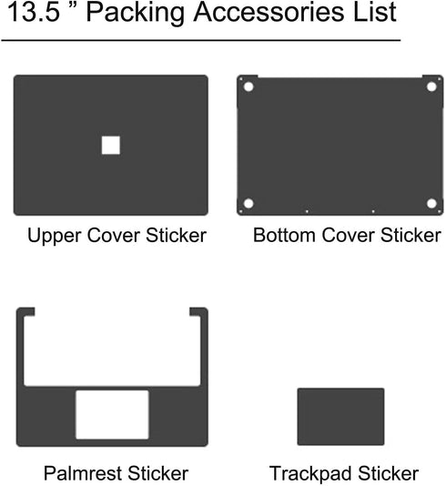 XSKN Pure Color Full Body Bubble Free Laptop Computer Vinyl Decal Sticker Cover Protective Skin for Microsoft Surface 1 2 3 4 Model (Surface 3&4 1...
