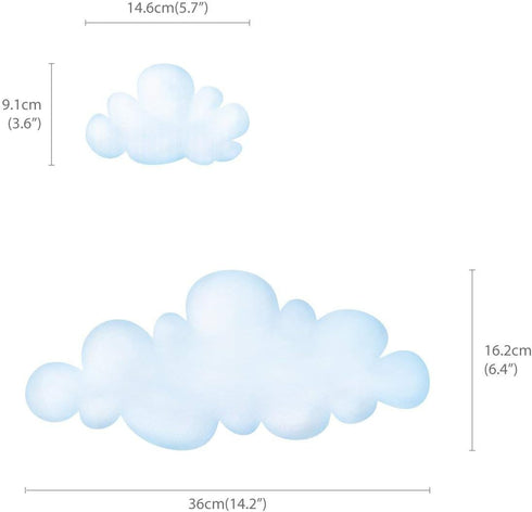 DECOWALL DS9-1702 Clouds Kids Wall Decals Wall Stickers Peel and Stick Removable Wall Stickers for Kids Nursery Bedroom Living Room...