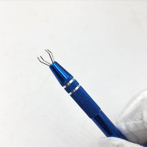 1Pack 4 Prongs Chip Pick,Tweezers Stainless Steel 4-Claw Pick up Tool Jeweler's Pick-Up Tool, for Small Parts Pickup, Grabber for Nails Clamping M...