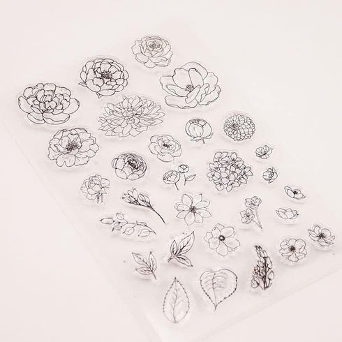 Flowers Clear Stamps for Card Making Bud Leaves Transparent Silicone Stamp DIY Scrapbooking Supplies Embossing Paper Card Album...