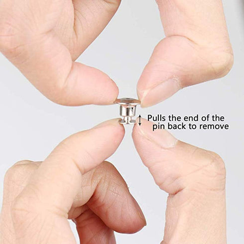 SUBANG 30 Pieces Metal Pin Backs Locking Pin Keepers Locking Clasp with Storage Case...