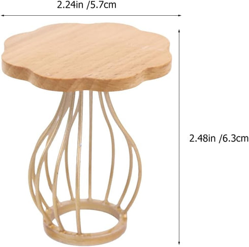 Dollhouse Side Table Wooden Miniature 1: 12 End Table Mini House Tea Table Model for Doll House Furniture Decorations Accessories...