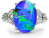 Opalescent Swirl Color Changing Oval Crystal Stone Brass Mood Ring Size Adjustable For Women...