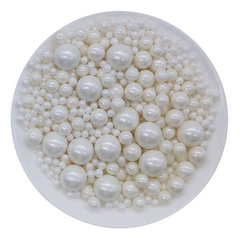 Edible White Sugar Pearls Candy Sprinkles 120G/ 4.23Ounce Baking Cake Sprinkles Cupcake and Cake Topper Cookie Decorations Wedding Party Valentine...