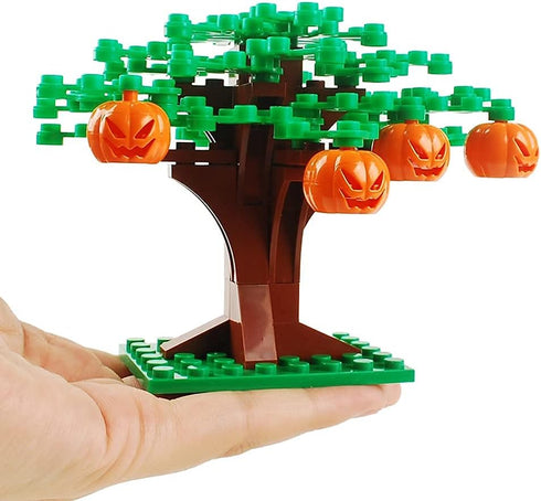 Tree Building Blocks Plant Sencery Accessories Set Building Bricks Kit DIY Building Set Compatible All Major Brands (Small Tree with Pumpkin)...