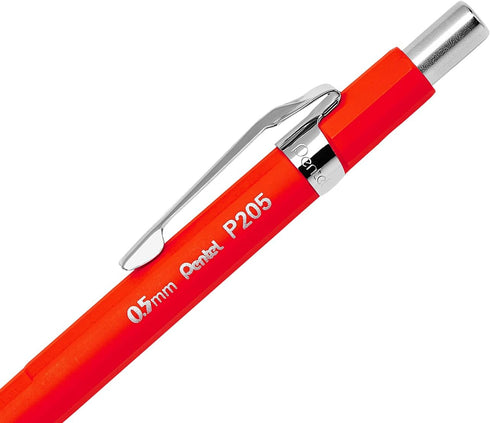 Pentel P205-F Pencil, Red Barrel...
