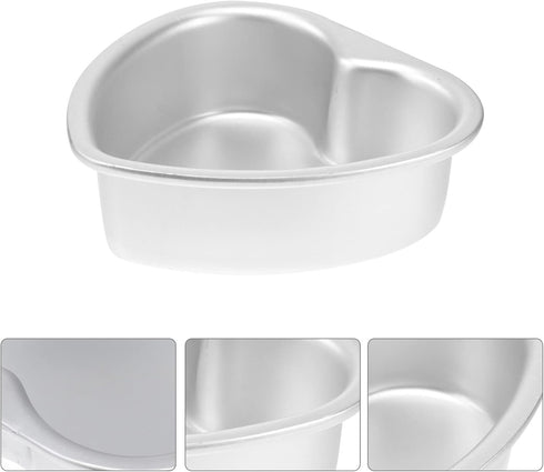 Luxshiny Heart Cake Pan 5pcs 4 Inch Mini Cake Pans Heart Shaped Cake Baking Moulds Aluminium Cake Tin Cheesecake Pan Bakeware for Wedding Birthday...