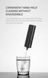 Electric Handheld Milk Frother, Wireless Coffee Milk Mixer, Portable Drink Mixer, for Milk Foam and Latte Art, Powered by Battery, 35mmX214mm, Bla...