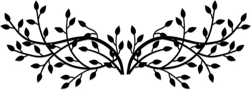 2 Pieces Metal Tree Leaf Wall Decor Vine Olive Branch Leaf Wall Art Wrought Iron Scroll Sculptures Home Decor Above The Bed,Branches Hanging Wall ...