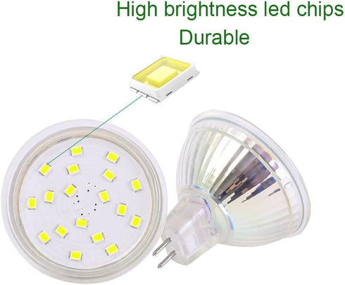 MR16 Led Light Bulbs AC/DC12V Non-dimmable GU5.3 4W led Spotlights 6000K Cool White 300LM 35W Halogen Bulbs Replacement for Track Lighting and Out...
