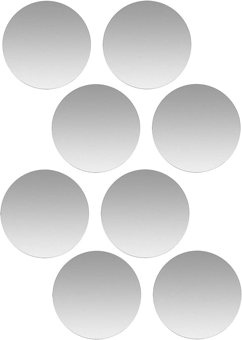 SALEX Cell Phone Metal Plates for Magnetic Car Mount, Wall, Phone Holder. Replacement Set of 8 Silver Round Iron Discs for Magnet Mount. 3M Adhesi...
