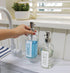 JASAI 2Pack 18OZ Glass Soap Dispenser with Rustproof 304 Stainless Steel Pump, Kitchen Soap Dispenser with Hands & Dishes Label, Refillable Dish S...