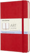 Moleskine Art Sketchbook, Hard Cover, Large (5" x 8.25") Plain/Blank, Scarlet Red, 104 Pages...