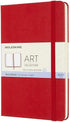 Moleskine Art Sketchbook, Hard Cover, Large (5" x 8.25") Plain/Blank, Scarlet Red, 104 Pages...