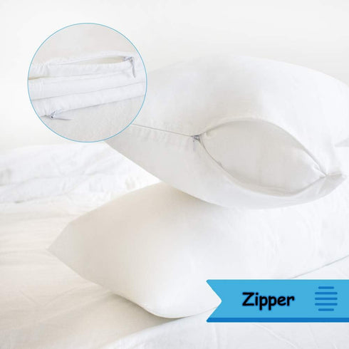 Sweet Forest 4Pack 100% Cotton Pillow Protectors, Standard Pillow Encasement Covers Cases with Zip -Breathable for Bed Pillows(20" x 26")...