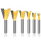 Mesee 6 Pieces Dovetail Router Bits, 1/4 Inch Shank Half-Blind & Through Dovetail Joint Router Bit Set Woodworking Milling Cutter Tools 1/4" 3/8" ...