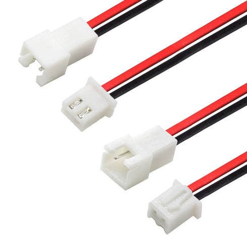 JST XH2.54 2Pin Micro Female and Male Connection Plug with Red Black Terminal Connector Wire Cable 200mm - (10 Pairs)...