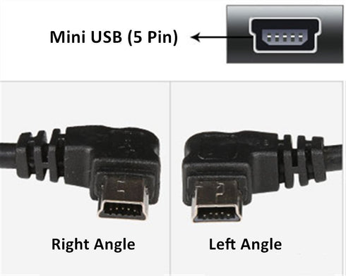 3M USB A to Mini B USB Cable 90 Degree Data Sync Charge Cord with 5 pcs Wiring Clips for Nextbase Dash Cam Car GPS Navigator DVR Digital Camera (R...