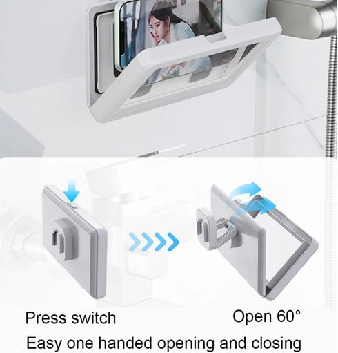 Upgraded 360° 3D Universal Waterproof Phone Case Bathroom Shower Phone Holder Wall Mounted with Touch Screen Shower Accessories Case Wall Mount in...