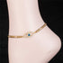 Evil Eye Hamsa Hand Charm Anklet for Women Teen Girls, Dainty Handmade Sideways Hanging Evil Eye Real 14K Gold / 18K Gold/Silver Ankle Bracelet Mi...