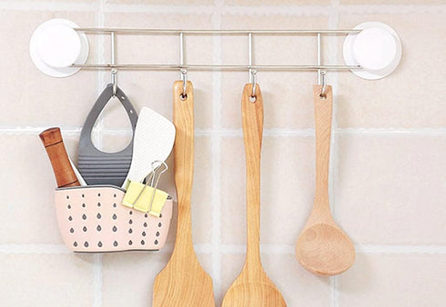 Kitchen Sink Caddy Sponge Holder Hang Basket for Scrubber Dish Brush Kitchen Accessories Organizer(Light Blue)...