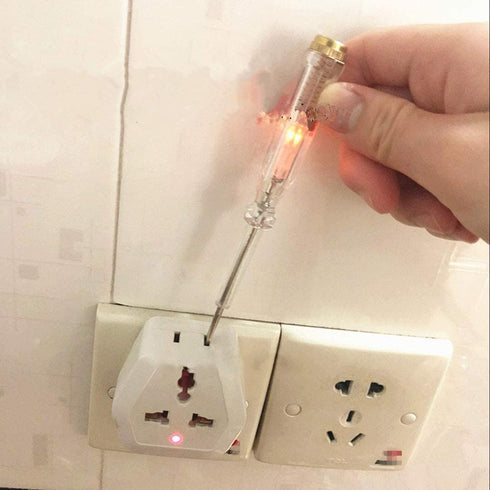 Fielect Tester Screwdriver, Voltage Tester Light Circuit Tester Electric Test Pen Screwdriver AC100-500V Clear 1pcs...