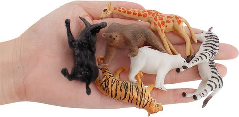Fantarea 12 PCS Realistic Wild Life Jungle Animal Figures Model Lion Tiger Bear Elephant Desktop Ornament Collection Party Playset Favors Supplies...