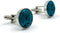 S&W SHLAX&WING Dark Teal Black Blue Patterned Matching Cufflinks...