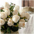 Hawesome 3 Bunches Artificial Flowers Silk Roses Buds Realistic Bouquet Arrangement for Decoration Wedding Party Centerpieces (Champagne)...