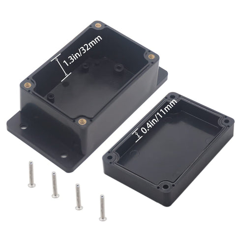 Watertight Junction Box, IP67 Waterproof Project Box Durable ABS Plastic Electronic Enclosure Case for DIY Electrical Project with Wall Fixed Ear ...