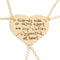 3 Pcs Best Friends Forever Engraved Necklace Broken Heart Charm Pendant Set BFF Friendship Necklace (Gold - " We are sisters connected at heart ")...