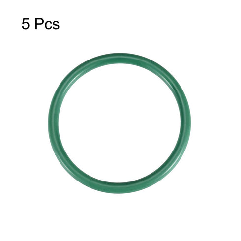 uxcell Fluorine Rubber O-Rings, 45mm OD 38mm ID 3.5mm Width FKM Seal Gasket for Machinery Plumbing, Green, Pack of 5...