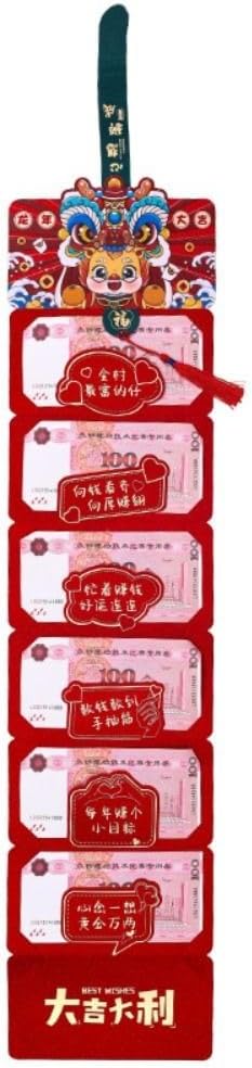 2 Pack Chinese Red Envelopes,2024 Chinese New Year Red Envelopes,Dragon Year Envelope Lucky Money Envelopes, 6 Card Slot Fodable Best Wishes Red E...