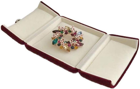 Dark Red Maroon Premium Quality Velvet Jewelry Box Present Case for Brooch Pin Wedding Birthday Present Packaging...