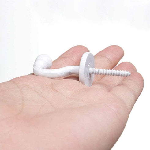 2 Pairs Curtain Hooks for Drapes, European Style Curtain Hook, White Window Curtain Holdback Hooks Tiebacks, Heavy Duty Wall Mounted Hooks for Cur...
