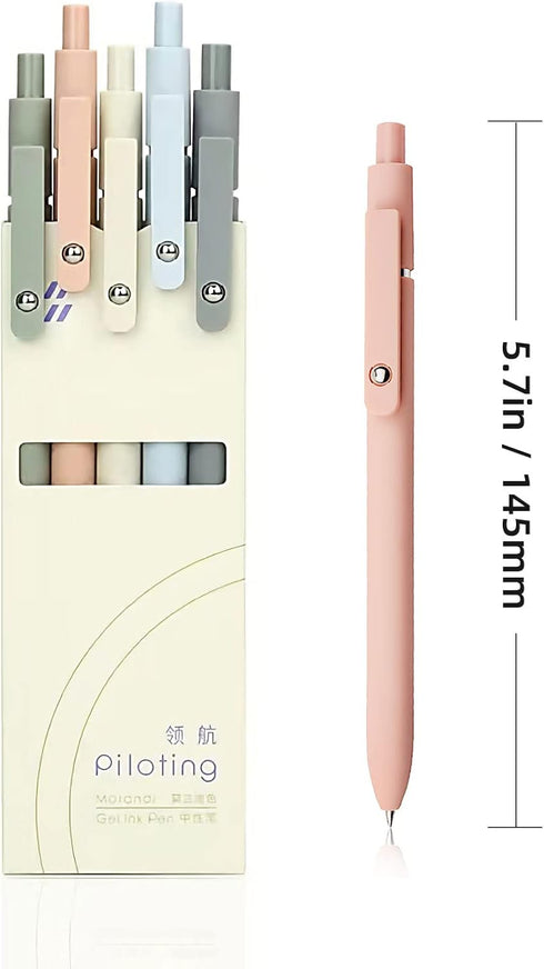 Gel Pens, 5 Pcs 0.5mm Black Ink Pens Fine Point Smooth Writing Pens, High-End Series Pens for Journaling Note Taking, Cute Office School Supplies ...