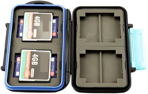 JJC MC-2 Waterproof Holder Storage Memory Card Case for 4PCS CompactFlash(CF) 8PCS SecureDigital(SD)...